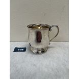 A George V silver christening mug by Goldsmith's and Silversmith's Co. Engraved initials. London