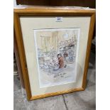 Five pine framed signed prints after Margaret Clarkson