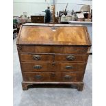 An early 18th century walnut writing bureau. 36' wide