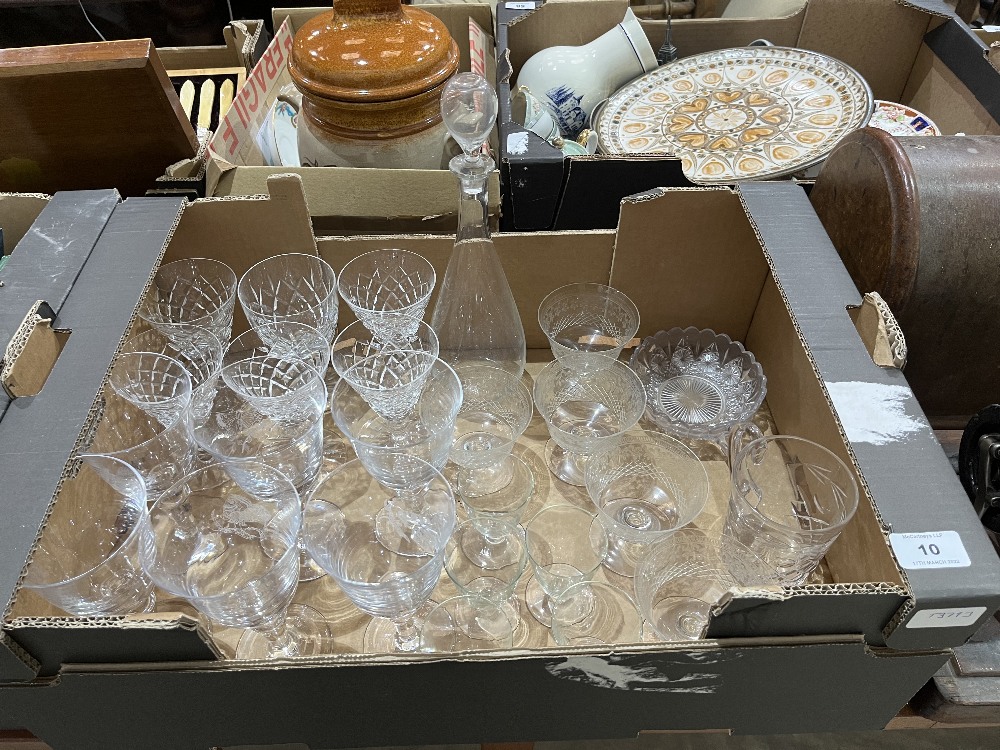 A box of glassware