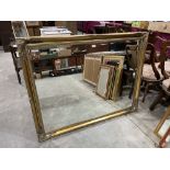 A gilt framed wall mirror with bevelled plate. 42' x 54'