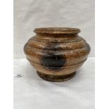 A turned treen bowl. 12' diam