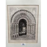 JOHN SELL COTMAN. BRITISH 1782-1842 A Doorway, Heckingham Church. Etching 12¾' x 9¼' to plate marks