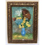 EUROPEAN SCHOOL. 20TH CENTURY Flowerpiece in the manner of Van Gogh. Oil on canvas 36' x 24' (