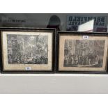 Two 18th century engravings after Hogarth, 8¾' x 12'; 10' x 12¼'