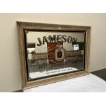 A Jameson whisky advertising wall mirror, the plate 27' x 40'