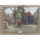 MABEL ANNIE SPURRIER. BRITISH 1881-1979 A street scene. Signed. Watercolour 10' x 14'