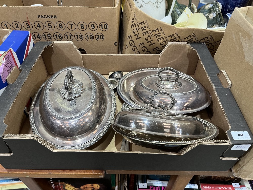 A box of platedware