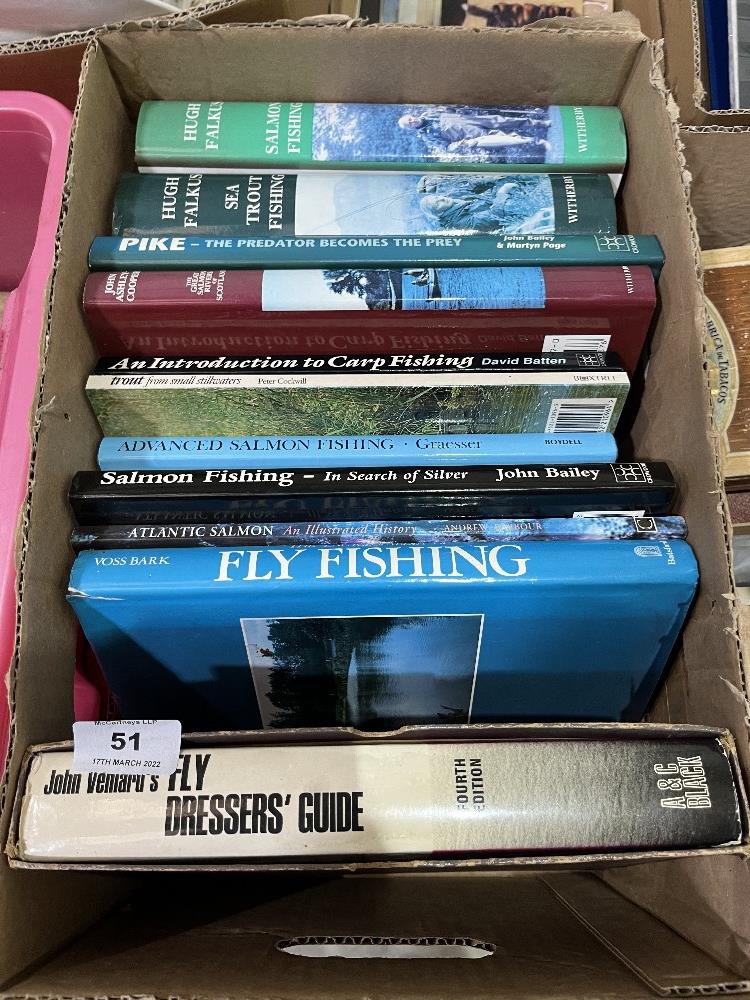 A box of fishing books