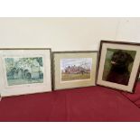 A signed and inscribed print after Roland Spencer-Ford, The Charlton Arms and Ludford Bridge; a