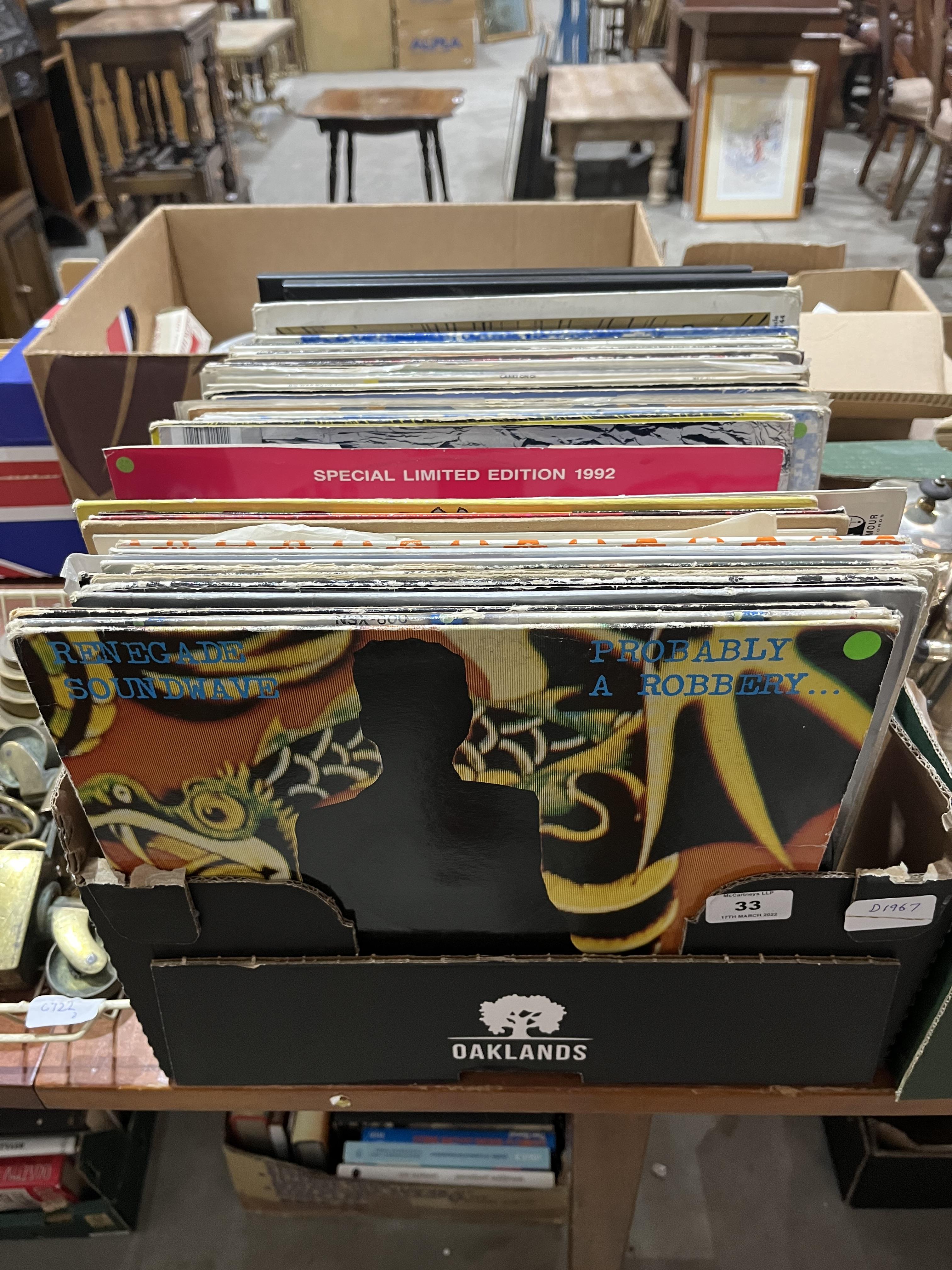 A box of L.P. records