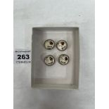 Four enamel terrier head buttons