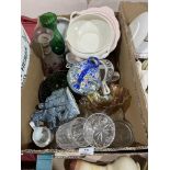 Two boxes of ceramics and glassware