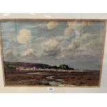 ROLAND SPENCER-FORD. BRITISH 1902-1990 An extensive beach scene with distant village. Signed.