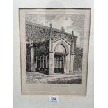 JOHN SELL COTMAN. BRITISH 1782-1842 South Porch, Great Massingham Church, Norfolk. Etching. 12' x