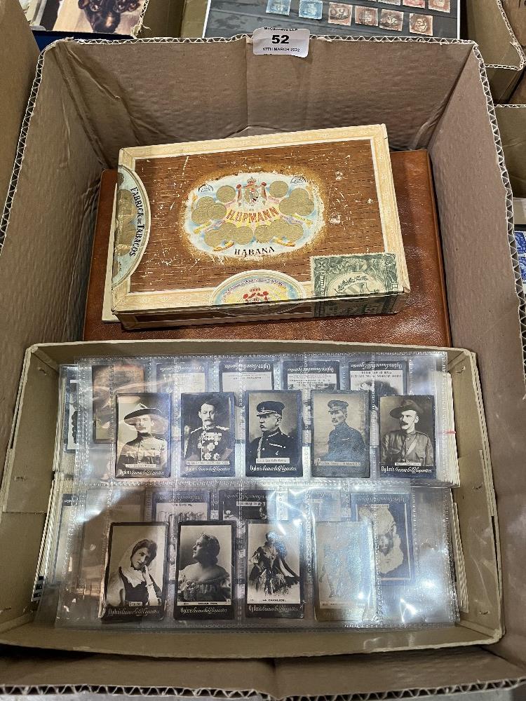 A box of cigarette cards