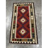 A Maimana Kilim rug. 1.45m x 0.80m