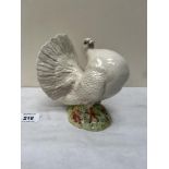 A Beswick fantail pigeon no. 1614, white gloss. 6' high