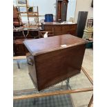 A 19th century mahogany box with brass handles. 17½' wide