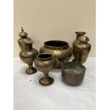 Seven items of Indian brassware