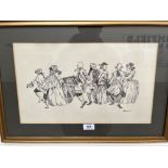 J.H.P. PALMER. BRITISH 20TH CENTURY Figures dancing. Signed and dated '69. Pen and ink 10½' x 17½'