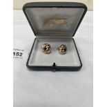 A pair of 9ct three colour gold twist earrings marked Tutti & Co. 5g