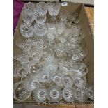 A collection of cut glass drinking glasses