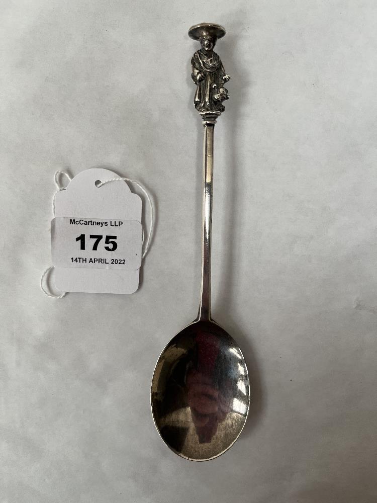 A continental silver spoon with figural seal terminal. 7' long. 1ozs 7dwts - Image 2 of 2
