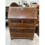 An Edward VII mahogany and line inlaid writing bureau. 30' wide