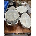 Five ceramic moulds