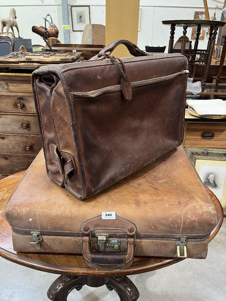 Two vintage leather cases