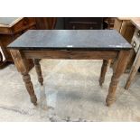 An Edward VII washstand with black marble top. 36' wide