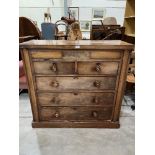 A Victorian mahogany chest of seven drawers. 45' wide. Requires renovation