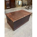 A 19th century stained pine chest, the interior with a till and drawer. 34' wide