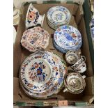 A box of 19th century Masons ceramics