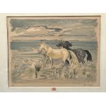 YVES BRAYER. FRENCH 1907-1990 Chevaux en Camargue. Signed in pencil and numbered 66/150. Print on
