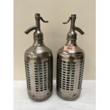 A pair of mid-20th century French soda syphons. 13¼' high