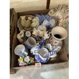 Two boxes of ceramics and glassware