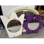 Three wall mirrors with painted frames