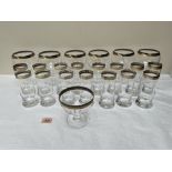 A set of designer brandy and highball drinking glasses