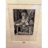 JEAN ANDRE CHIEZE. 1898-1975 Study of a clown. Inscribed. Woodcut. 13' x 9½' image size