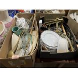 Four boxes of ceramics, cutlery and sundries