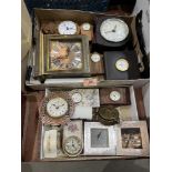 A collection of travelling and other clocks