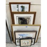 A collection of framed prints