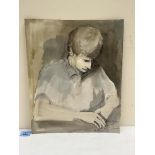 ANTON NICKSON. BRITISH Bn. 1944 Portrait of a young man. Signed and dated '63. Pen, ink and