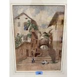 19TH CENTURY SCHOOL Varenna (Lake Como). Dated July 23rd '60 and inscribed. Watercolour. 13¼' x 9½'.