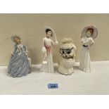 Two Royal Doulton figures and two other figures