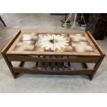 A G-Plan style tile-topped coffee table