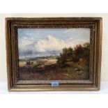 ENGLISH SCHOOL. 19TH CENTURY A coastal landscape. Oil on canvas 11' x 15'