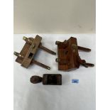 Three 19th century or early 20th century wood planes